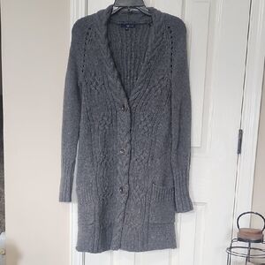 GAP Charcoal Cable Knit Cardigan